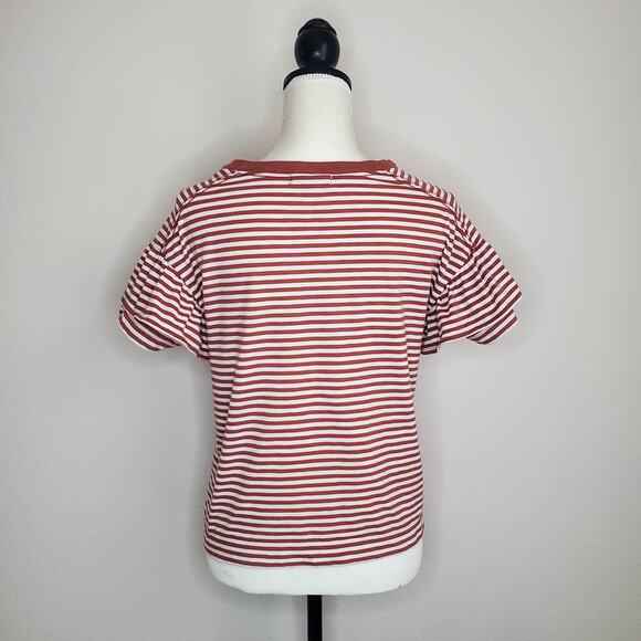Madewell Striped Ruffle Top XS - Picture 3 of 6